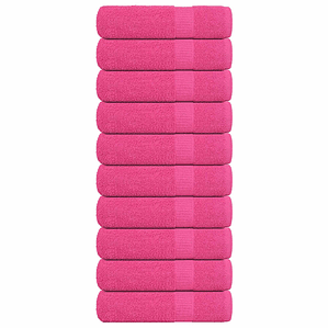 vidaXL Toalhas de mãos FROGN 10 pcs 50x100 cm 360 g/m² rosa