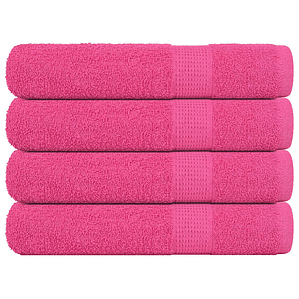 vidaXL Toalhas de sauna FROGN 4 pcs 80x200 cm 360 g/m² rosa