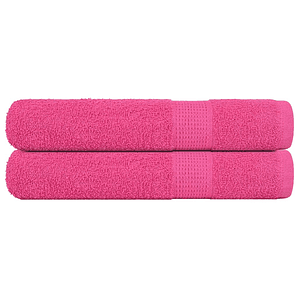 vidaXL Toalhas FROGN 2 pcs 100x200 cm 360 g/m² rosa