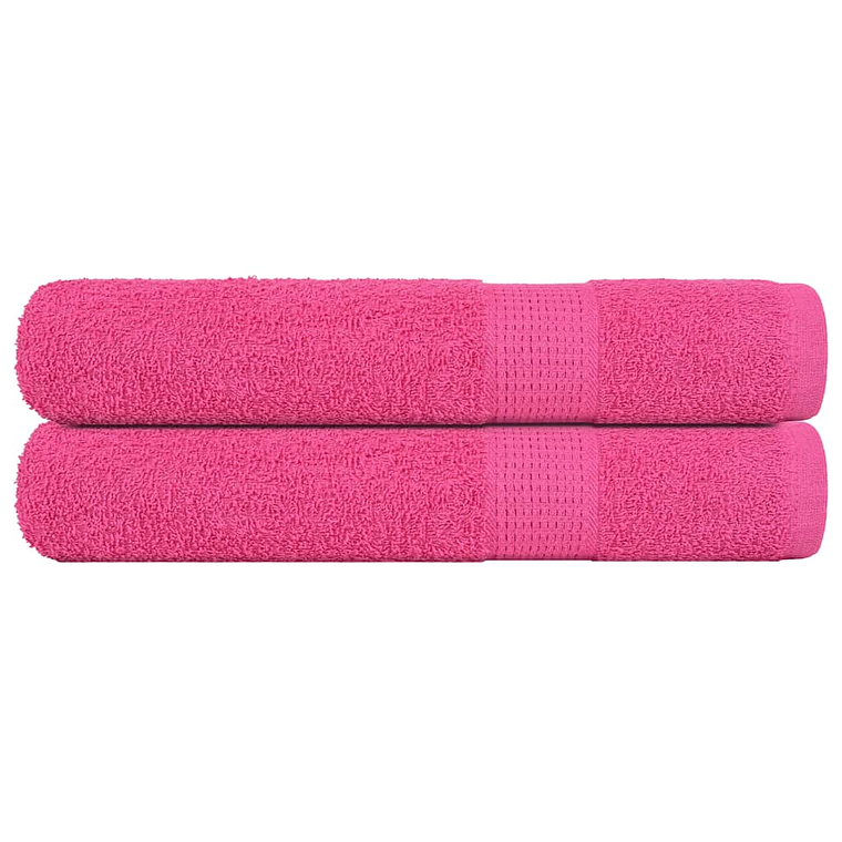vidaXL Toalhas FROGN 2 pcs 100x200 cm 360 g/m² rosa 1