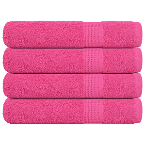 vidaXL Toalhas FROGN 4 pcs 100x200 cm 360 g/m² rosa