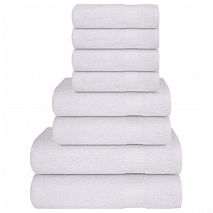 vidaXL 8pcs Conjunto de toalhas FROGN 360 g/m² branco