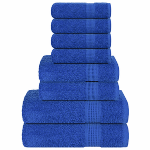 vidaXL 8pcs Conjunto de toalhas FROGN 360 g/m² azul