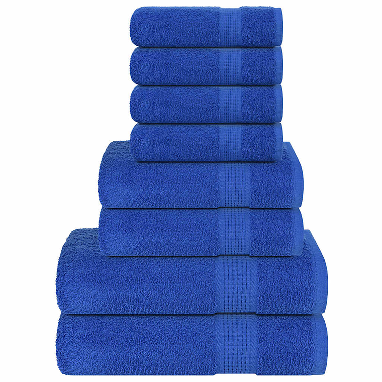 vidaXL 8pcs Conjunto de toalhas FROGN 360 g/m² azul 1
