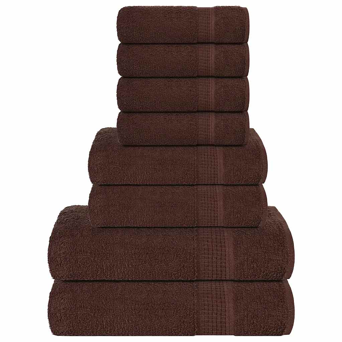 vidaXL 8pcs Conjunto de toalhas FROGN 360 g/m² castanho 1