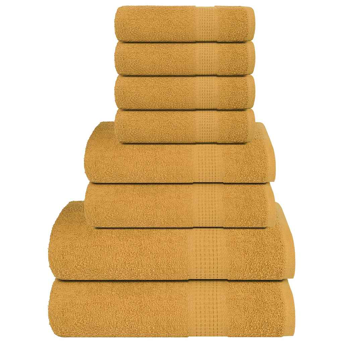 vidaXL 8pcs Conjunto de toalhas FROGN 360 g/m² dourado 1