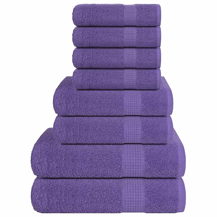 vidaXL 8pcs Conjunto de toalhas FROGN 360 g/m² roxo 1