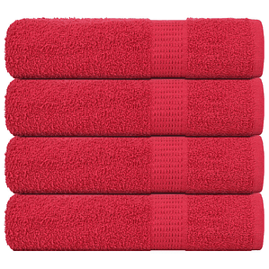 vidaXL Toalhas de banho FROGN 4 pcs 70x140 cm 360 g/m² vermelho