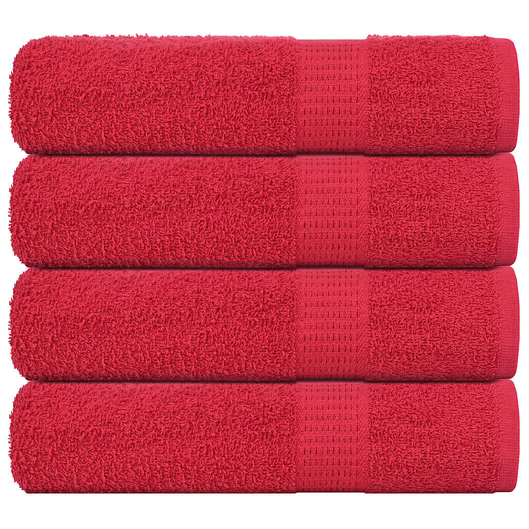 vidaXL Toalhas de banho FROGN 4 pcs 100x150 cm 360 g/m² vermelho 1