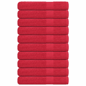 vidaXL Toalhas de sauna FROGN 10 pcs 80x200 cm 360 g/m² vermelho