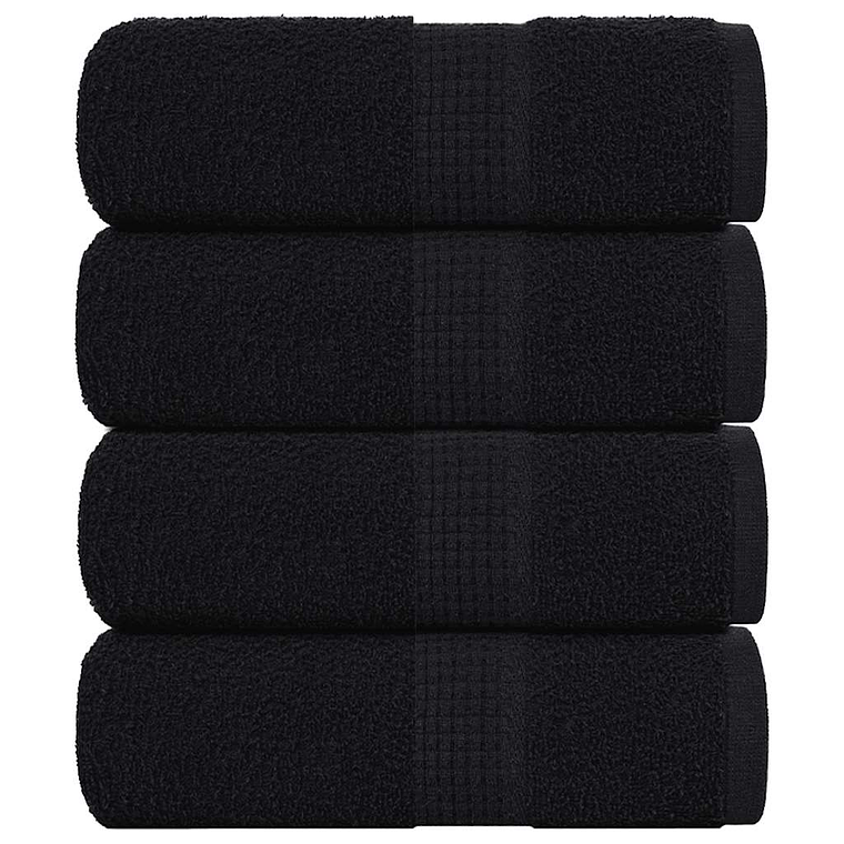 vidaXL Toalhas de bidé FROGN 4 pcs 30x50 cm 360 g/m² preto 1