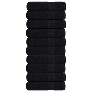 vidaXL Toalhas de mãos FROGN 10 pcs 50x100 cm 360 g/m² preto