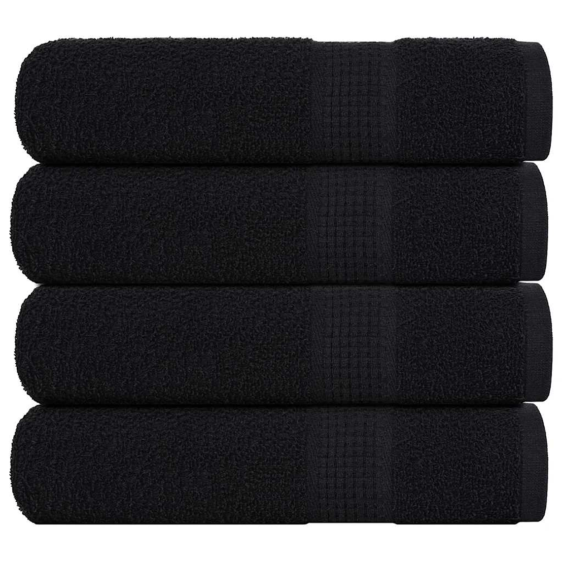 vidaXL Toalhas de banho FROGN 4 pcs 100x150 cm 360 g/m² preto 1