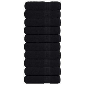 vidaXL Toalhas de banho FROGN 10 pcs 100x150 cm 360 g/m² preto