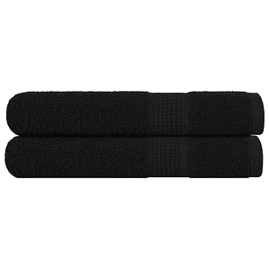 vidaXL Toalhas de sauna FROGN 2 pcs 80x200 cm 360 g/m² preto