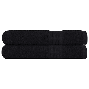 vidaXL Toalhas FROGN 2 pcs 100x200 cm 360 g/m² preto