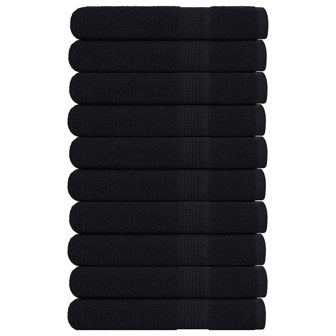 vidaXL Toalhas FROGN 10 pcs 100x200 cm 360 g/m² preto 1