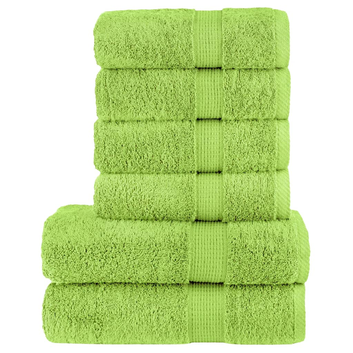 vidaXL 6pcs Conjunto toalhas banho premium SOLUND 600 gsm verde maça 1