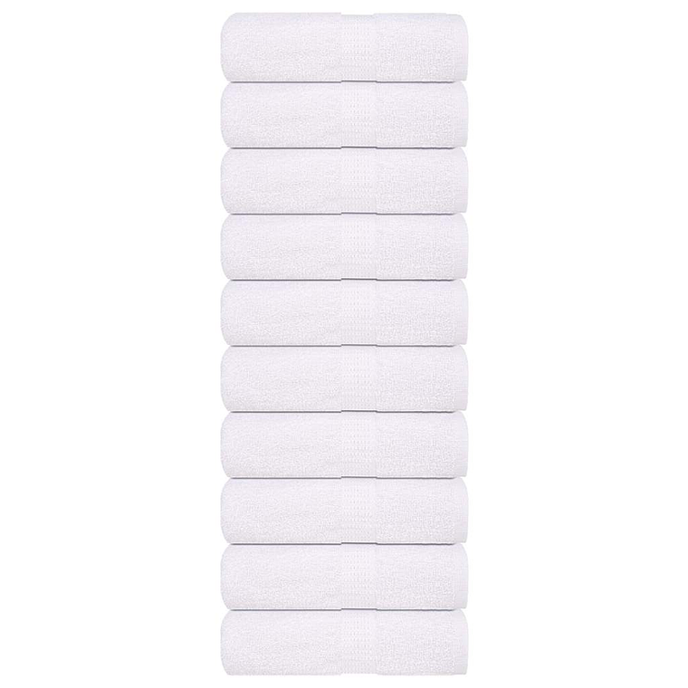 vidaXL Toalhas de bidé FROGN 10 pcs 30x50 cm 360 g/m² branco 1