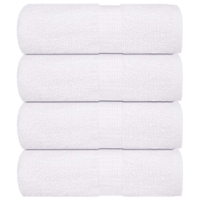 vidaXL Toalhas de bidé FROGN 4 pcs 30x50 cm 360 g/m² branco 1