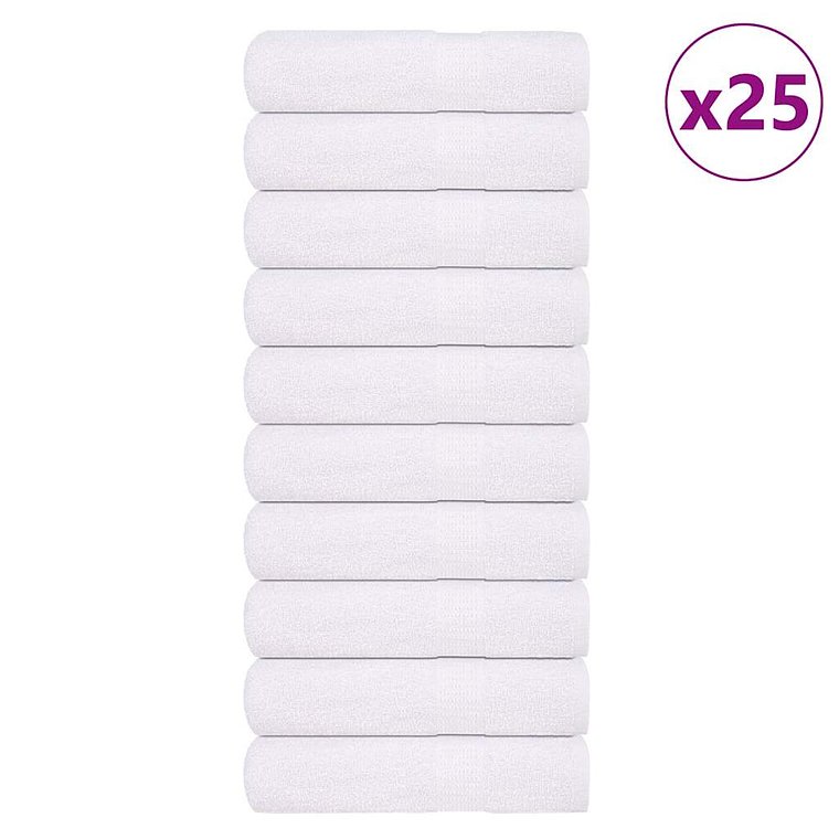 vidaXL Toalhas de banho FROGN 25 pcs 70x140 cm 360 g/m² branco 1