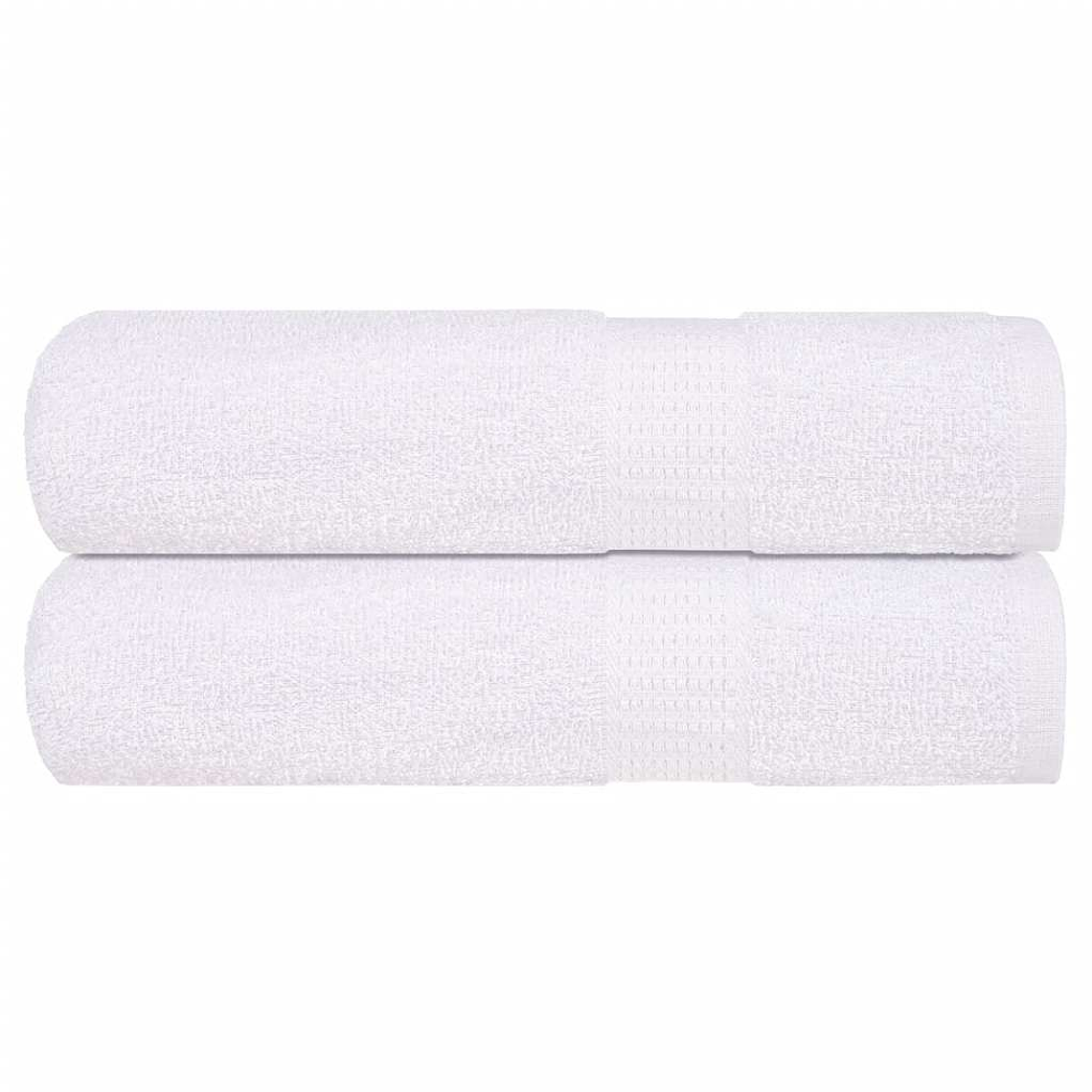 vidaXL Toalhas de banho FROGN 2 pcs 100x150 cm 360 g/m² branco 1
