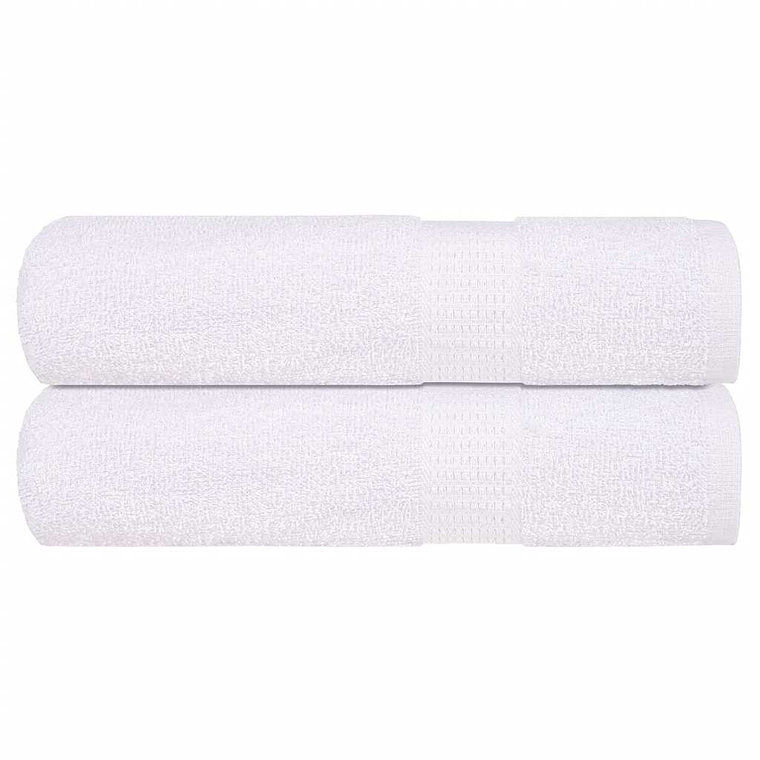 vidaXL Toalhas de banho FROGN 2 pcs 100x150 cm 360 g/m² branco 1