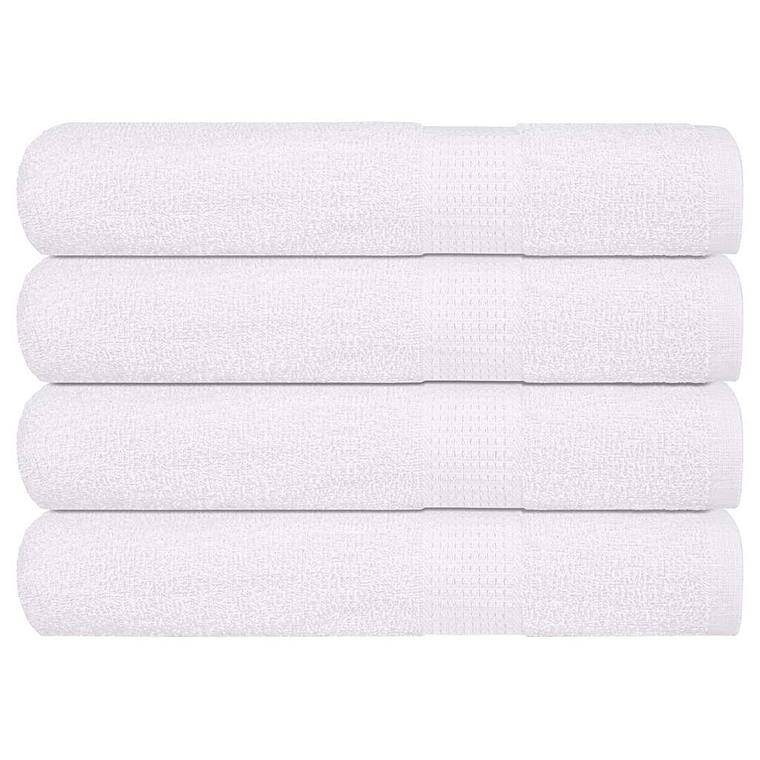 vidaXL Toalhas FROGN 4 pcs 100x200 cm 360 g/m² branco 1