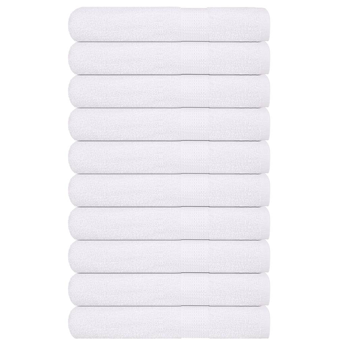 vidaXL Toalhas FROGN 10 pcs 100x200 cm 360 g/m² branco 1