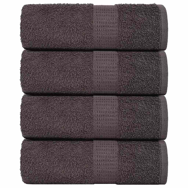 vidaXL Toalhas de bidé FROGN 4 pcs 30x50 cm 360 g/m² antracite 1