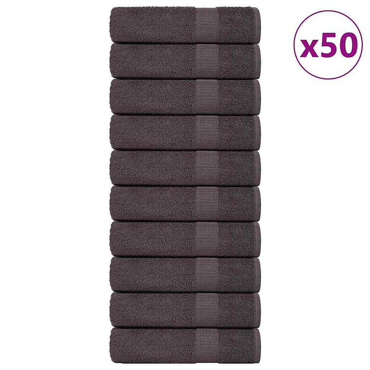 vidaXL Toalhas de mãos FROGN 50 pcs 50x100 cm 360 g/m² antracite 1