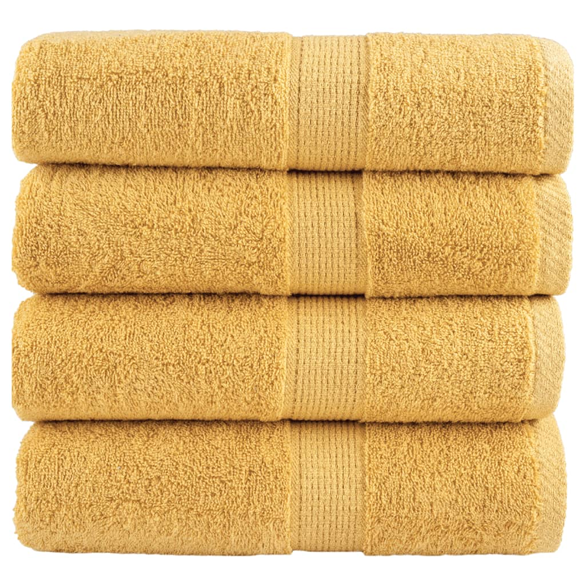 vidaXL Toalhas de bidé premium SOLUND 4 pcs 30x50 cm 600 gsm dourado 1