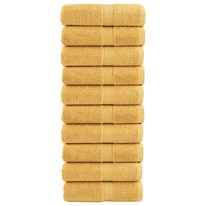 vidaXL Toalhas de bidé premium SOLUND 10 pcs 30x50 cm 600 gsm dourado