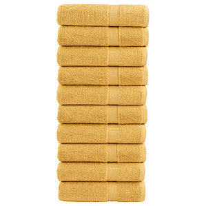 vidaXL Toalhas de mãos premium SOLUND 10pcs 50x100 cm 600 gsm dourado