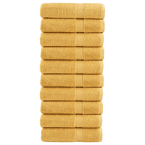 vidaXL Toalhas de banho premium SOLUND 10pcs 70x140cm 600 gsm dourado