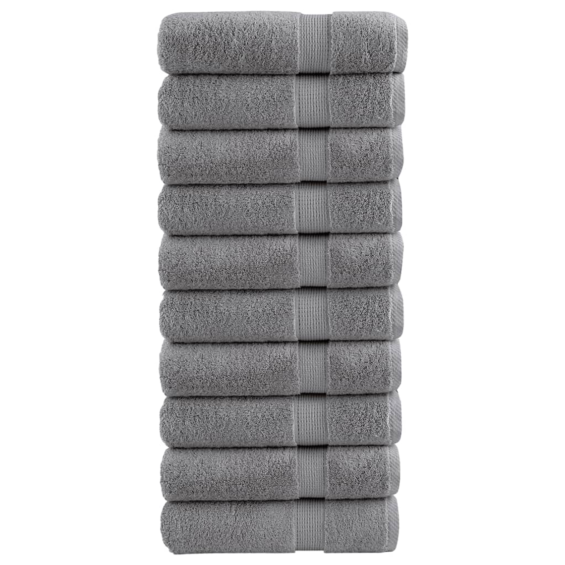 vidaXL Toalhas de mãos premium SOLUND 10pcs 50x100cm 600 gsm cinzento 1