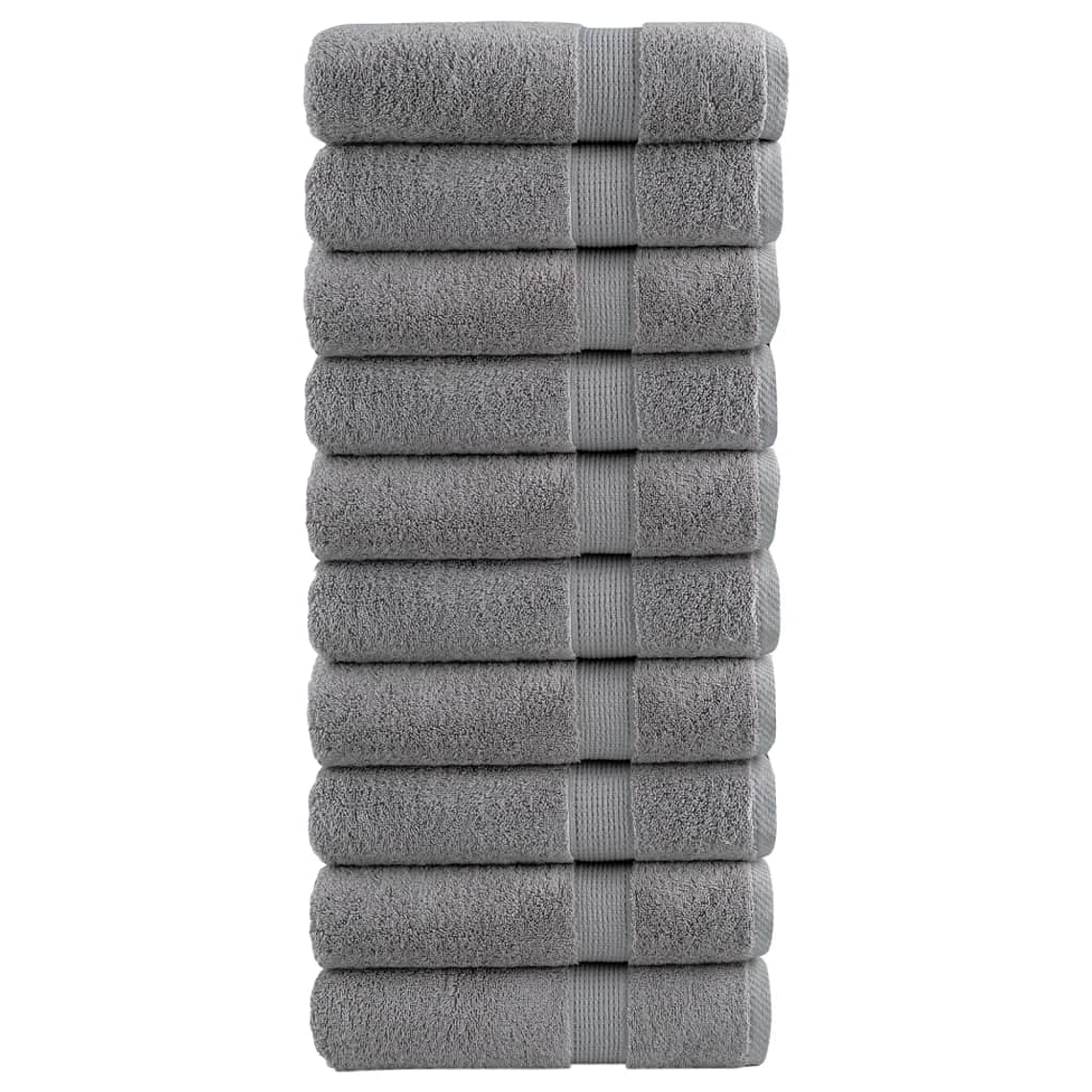 vidaXL Toalhas banho premium SOLUND 10pcs 100x150cm 600gsm cinzento 1