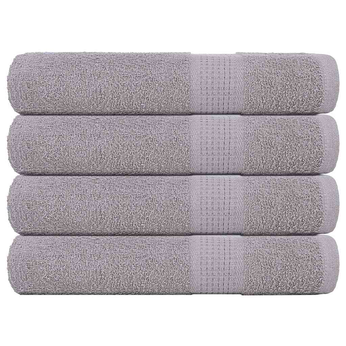 vidaXL Toalhas FROGN 4 pcs 100x200 cm 360 g/m² cinzento 1
