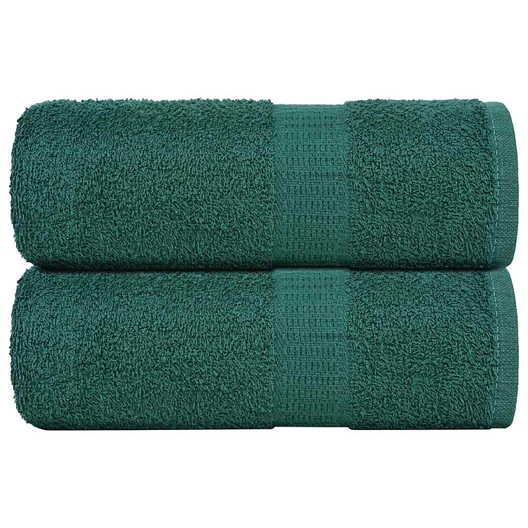 vidaXL Toalhas de rosto FROGN 2 peças Verde 30x30 cm 360 g/m² 1