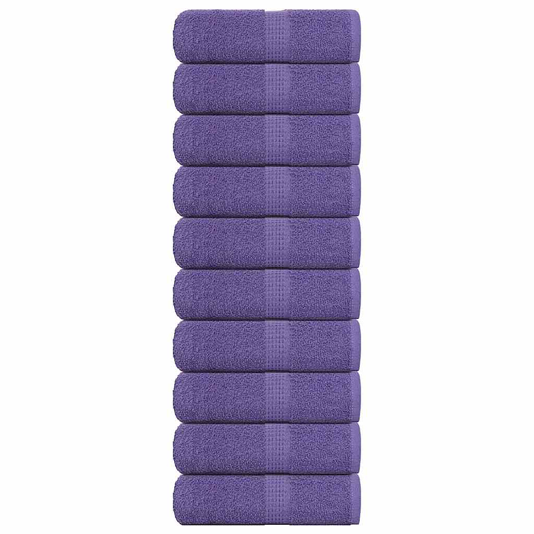 vidaXL Toalhas de rosto FROGN 10 unidades Roxo 30x30 cm 360 g/m² 1