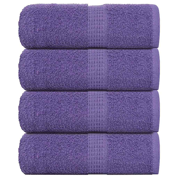 vidaXL Toalhas de rosto FROGN 4 peças Roxo 30x30 cm 360 g/m² 1