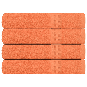 vidaXL Toalhas FROGN 4 pcs 100x200 cm 360 g/m² laranja