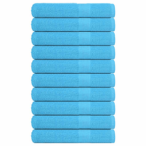 vidaXL Toalhas FROGN 10 pcs 100x200 cm 360 g/m² turquesa