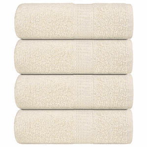 vidaXL Toalhas de bidé FROGN 4 pcs 30x50 cm 360 g/m² creme