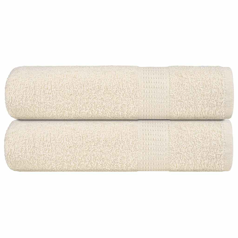 vidaXL Toalhas de mãos FROGN 2 pcs 50x100 cm 360 g/m² creme 1