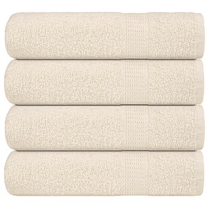 vidaXL Toalhas de mãos FROGN 4 pcs 50x100 cm 360 g/m² creme