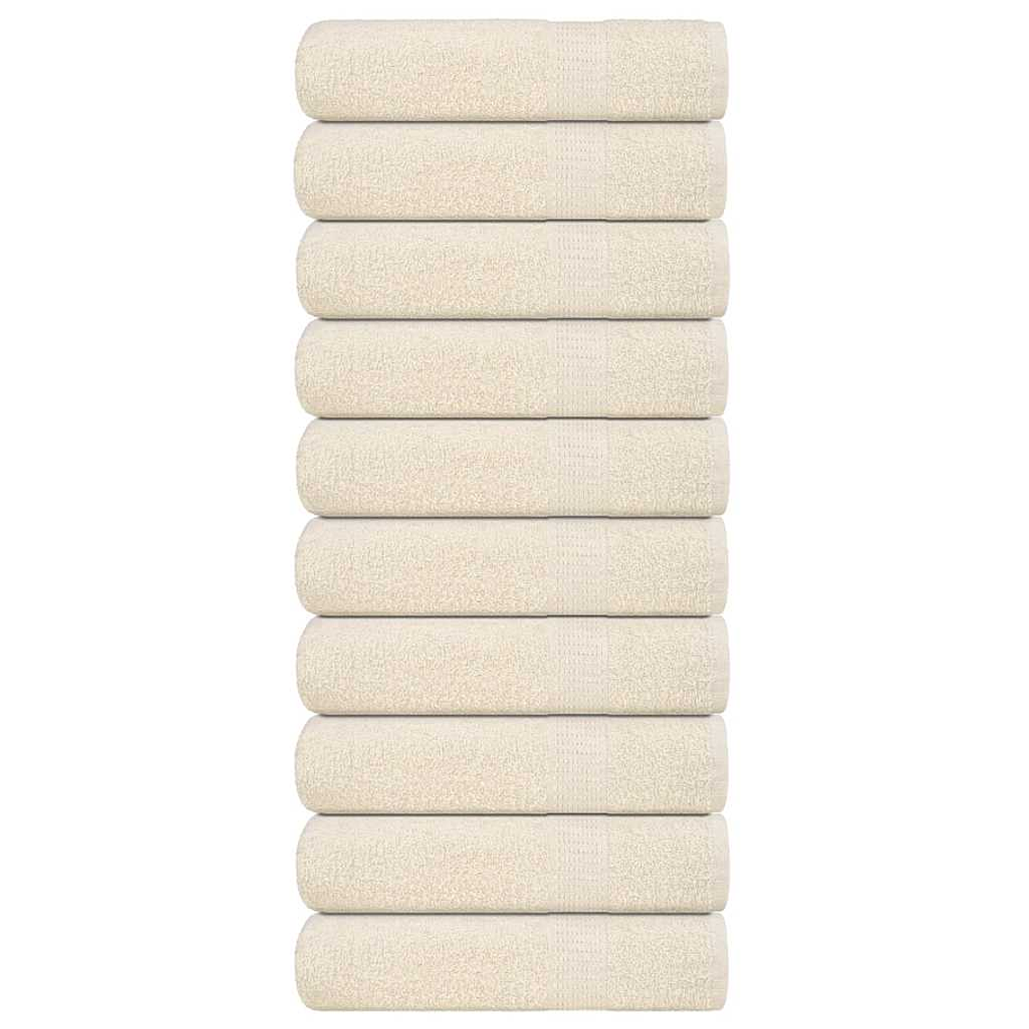 vidaXL Toalhas de mãos FROGN 10 pcs 50x100 cm 360 g/m² creme 1