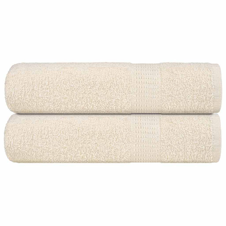vidaXL Toalhas de banho FROGN 2pcs 70x140 cm 360 g/m² creme 1