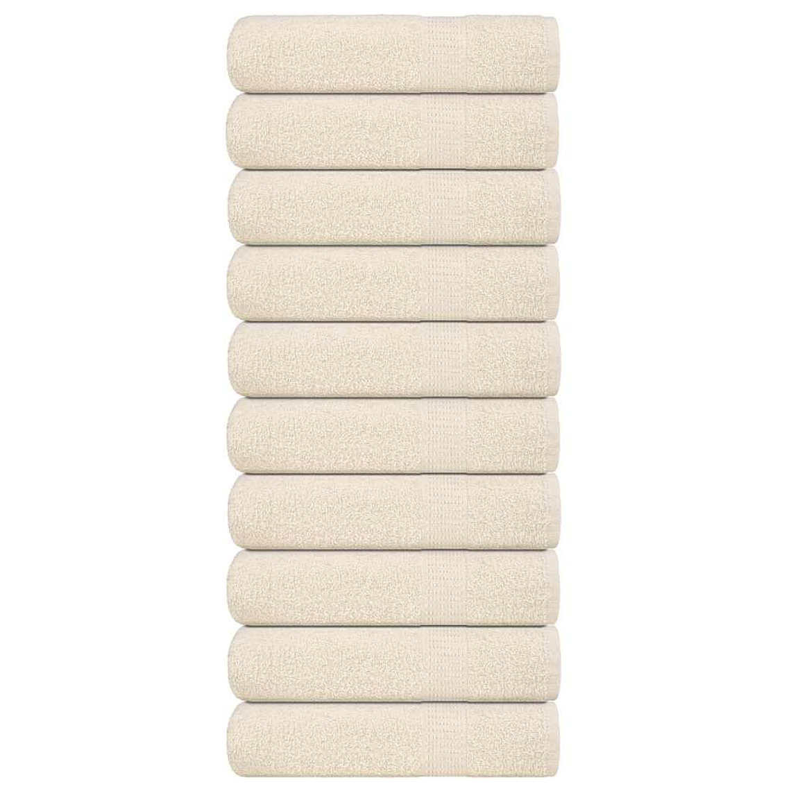 vidaXL Toalhas de banho FROGN 10 pcs 70x140 cm 360 g/m² creme 1