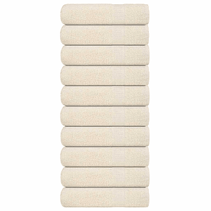vidaXL Toalhas de banho FROGN 10 pcs 100x150 cm 360 g/m² creme